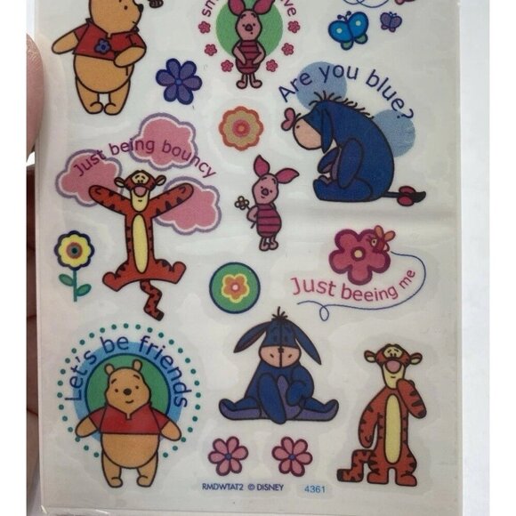 Winnie The Pooh Body Stickers Sandy Lion Disney Vintage Unopened Lot of 2 Packs - Picture 9 of 14